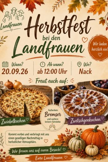 Plakat zum Helferfest der Nacker Landfrauen