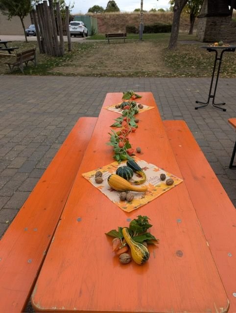 Tischdeko der Landfrauen auf dem Herbstfest